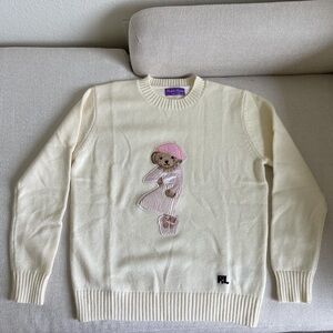 Women's Ralph Lauren Cream Crewneck Ballerina Teddy Sweater 🩰